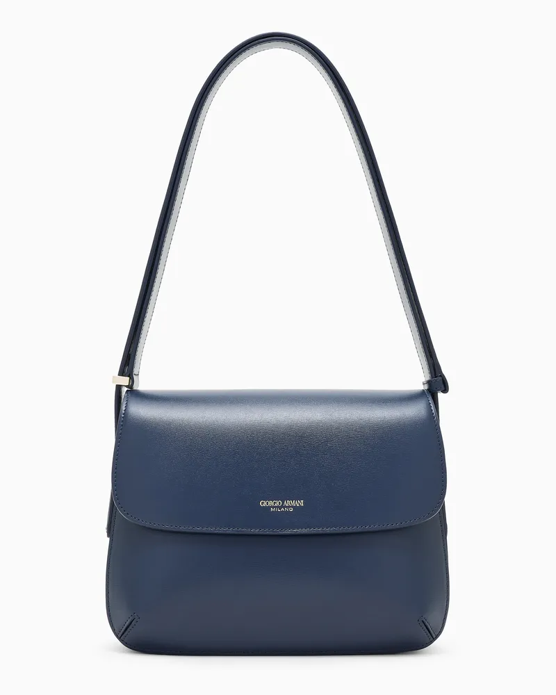 Giorgio Armani Mittelgroße la Prima aus strukturiertem Leder Blau
