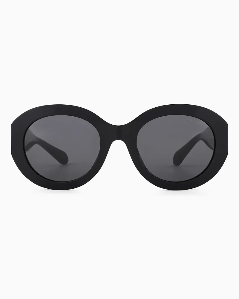 Giorgio Armani Damen-Sonnenbrille in ovaler Form Schwarz