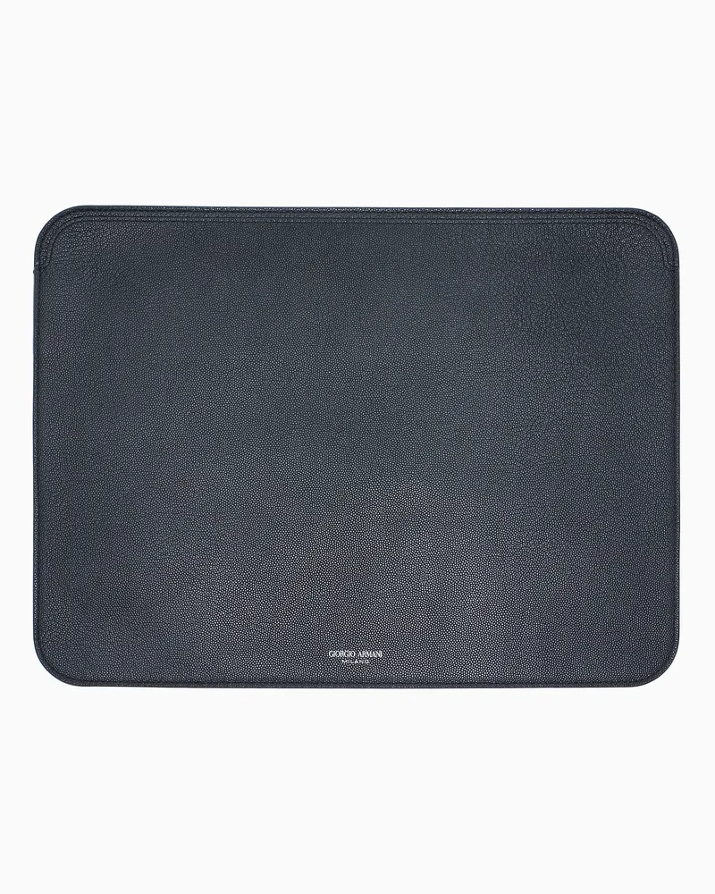 Giorgio Armani iPad-Hülle aus genarbtem Kalbsleder Schwarz