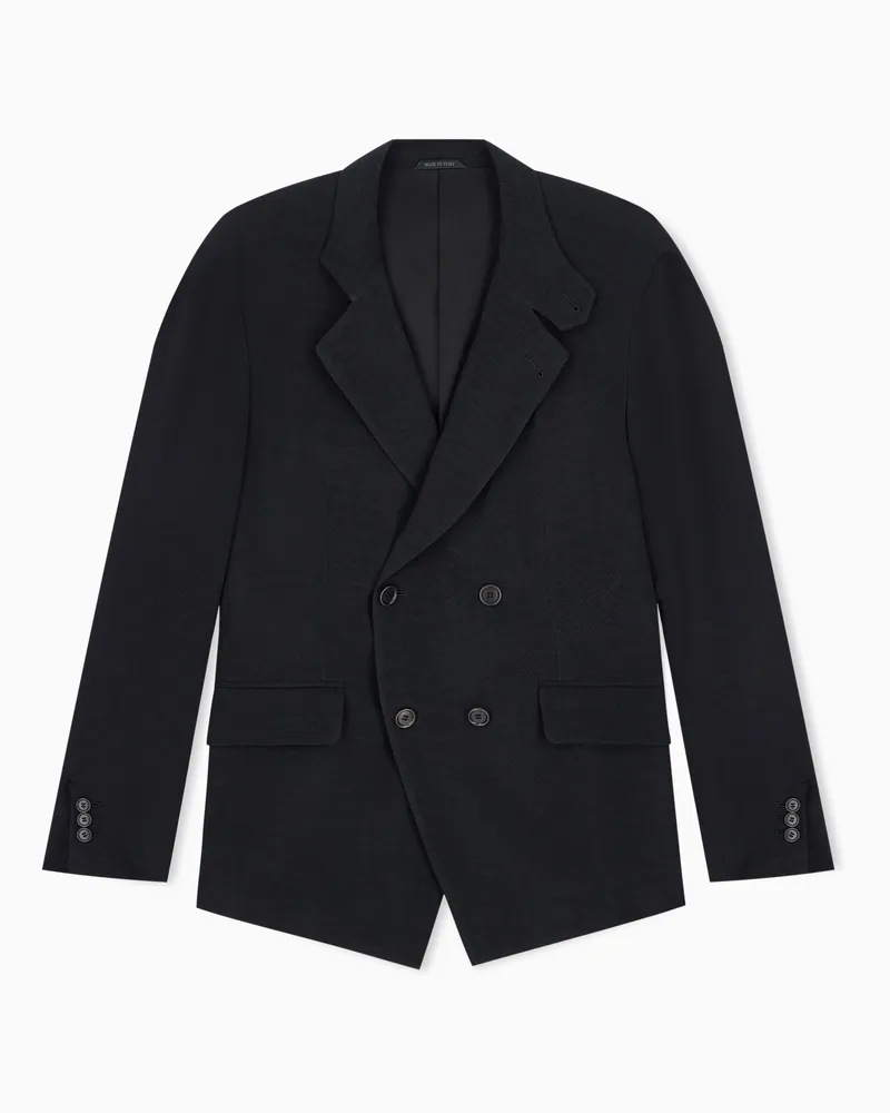Giorgio Armani Blazer zweireihig im Regular Schnitt aus Cupro Schwarz