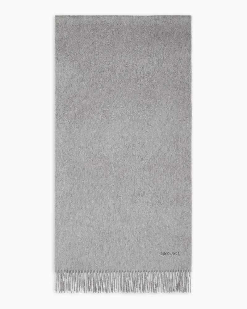 Giorgio Armani Stola aus Kaschmir mit Fransen Grau