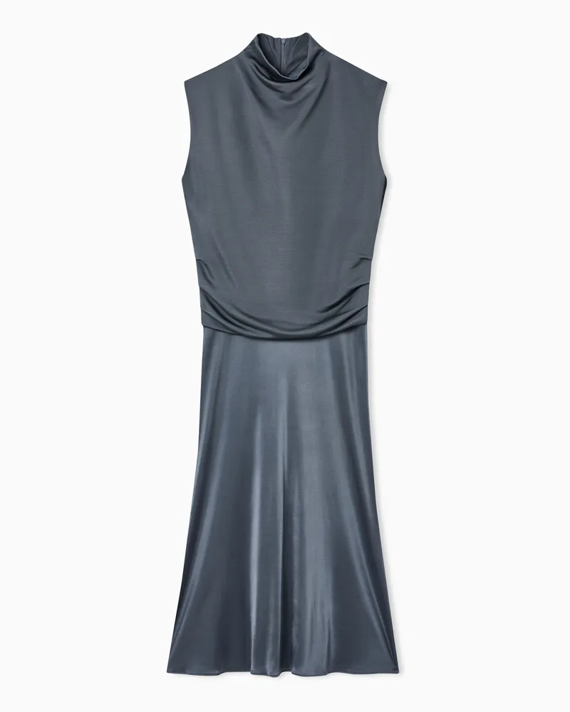 Giorgio Armani ASV Kleid aus doppellagigem Viskosejersey Grau