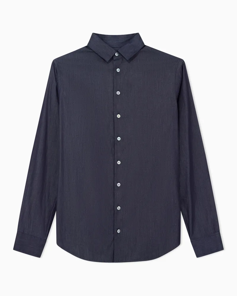 Giorgio Armani Denim Collection Hemd aus Baumwolldenim Blau