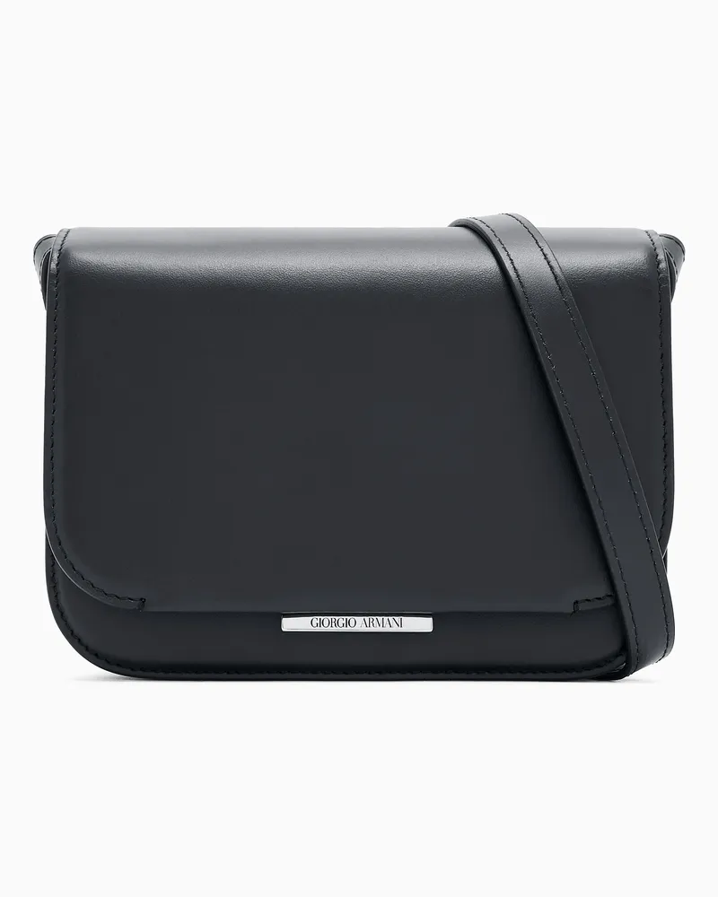 Giorgio Armani Kleine Schultertasche aus Leder Schwarz