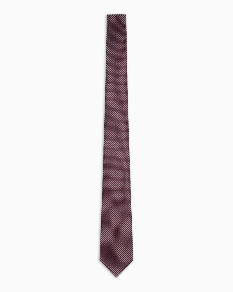 Giorgio Armani Krawatte aus Seide, gefertigt aus Jacquard-Stoff mit Mikromuster Rot
