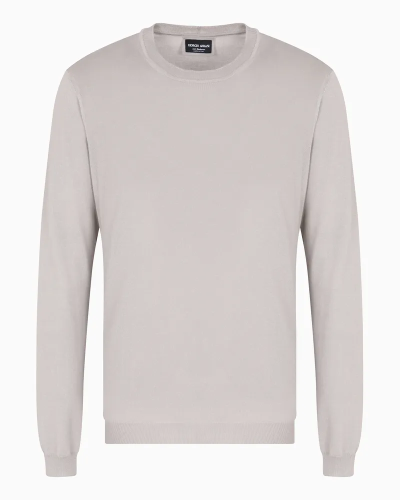 Giorgio Armani Rundhalspullover aus Kaschmir Grau