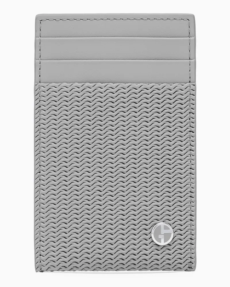Giorgio Armani Kartenetui aus bedrucktem Leder Beige