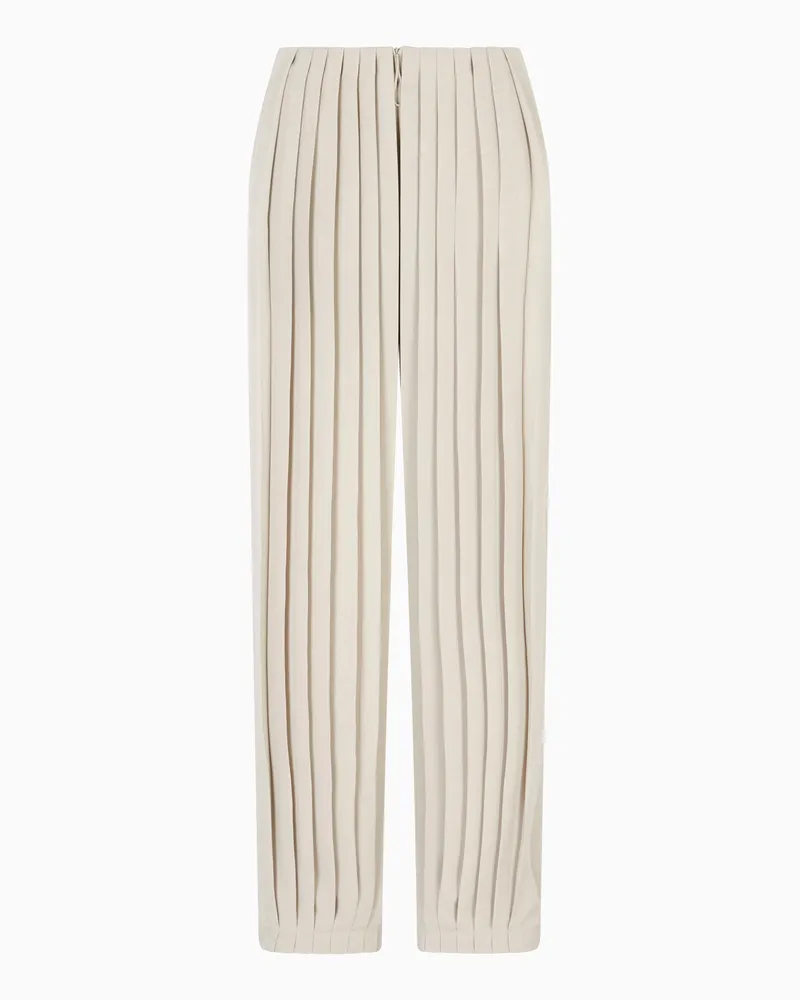 Giorgio Armani ASV Hose mit ausgestelltem Saum aus dreilagigem Seiden-Georgette Beige