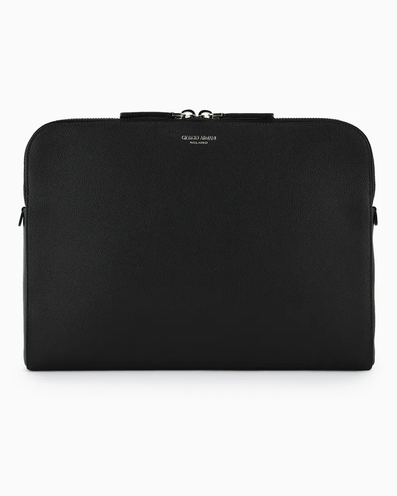 Giorgio Armani Dokumententasche aus Leder Schwarz