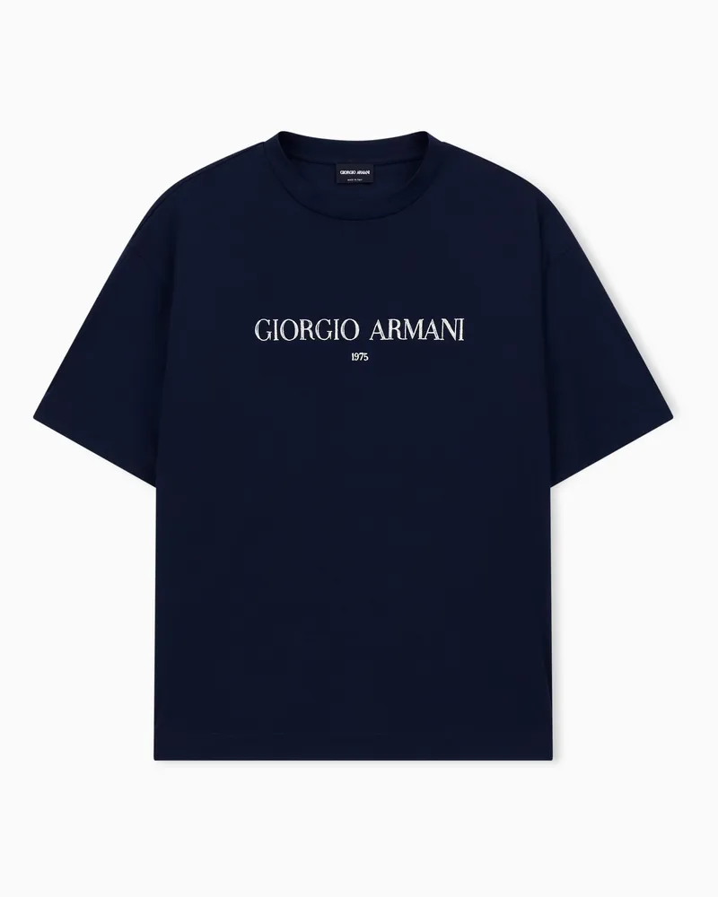 Giorgio Armani Cotton interlock jersey T-shirt Marineblau