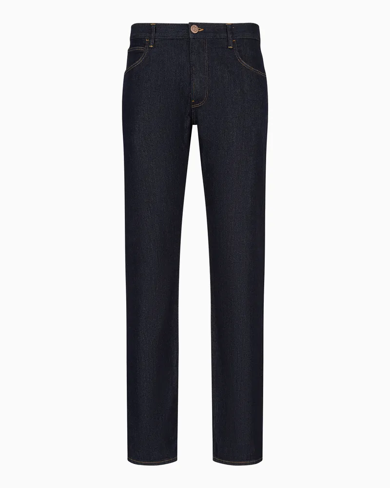 Giorgio Armani Five-Pocket-Hose in Regular Fit aus Baumwolldenim mit Stretch Blau