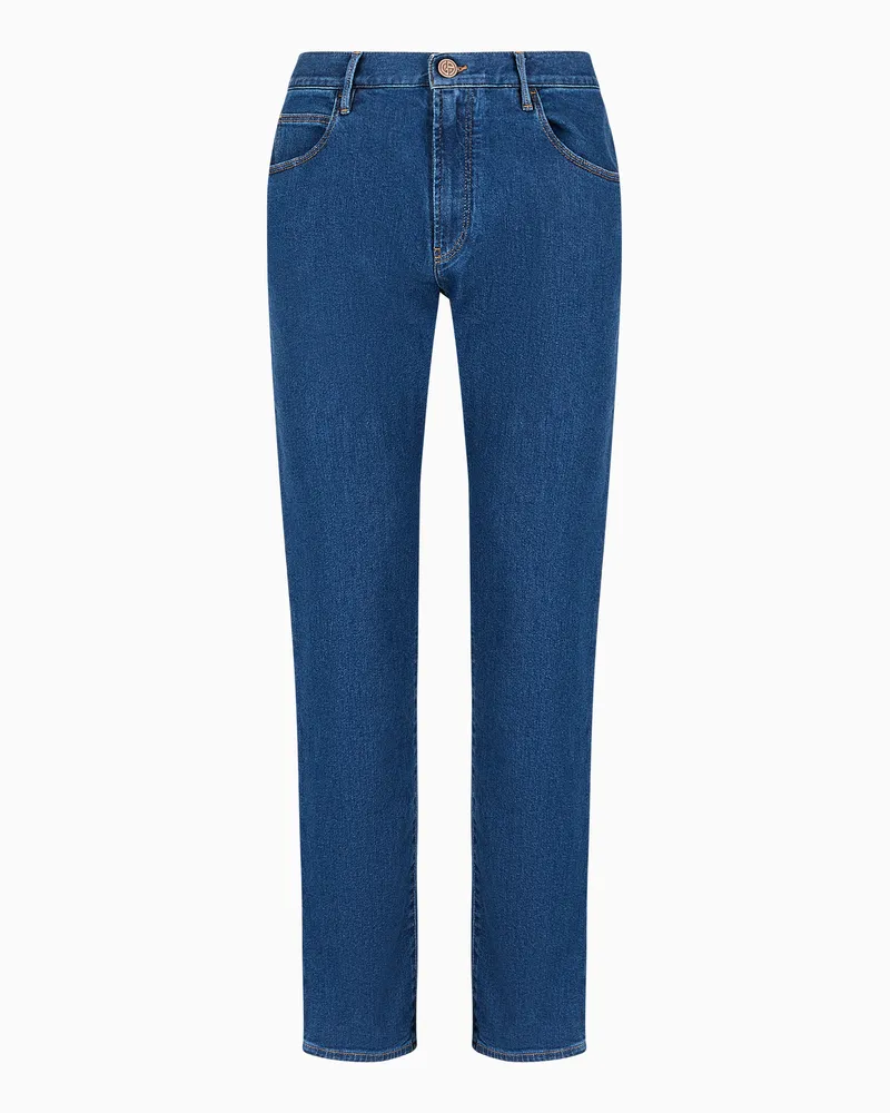 Giorgio Armani Five-Pocket-Hose in Regular Fit aus Baumwolldenim mit Stretch Blau