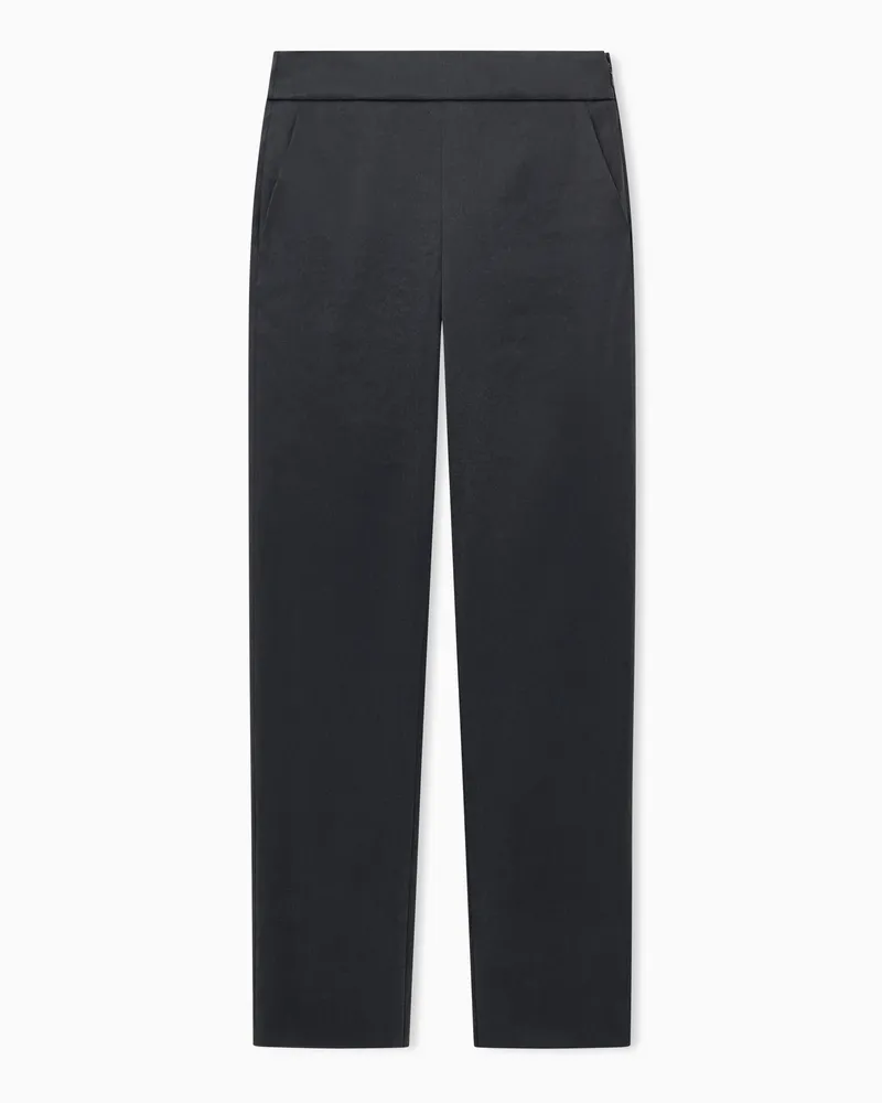 Giorgio Armani Schmal geschnittene Hose aus Seidenstretch mit Seitentaschen Grau