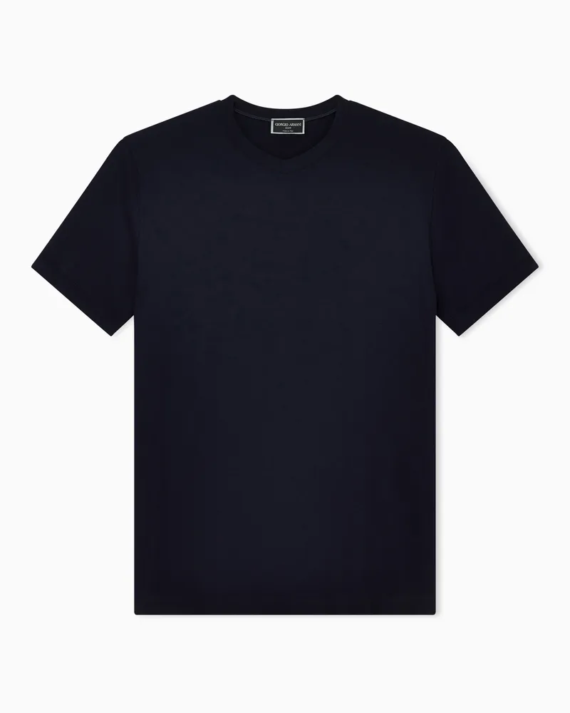 Giorgio Armani T-Shirt mit V-Ausschnitt Icon aus Viskosejersey mit Stretchanteil Marineblau