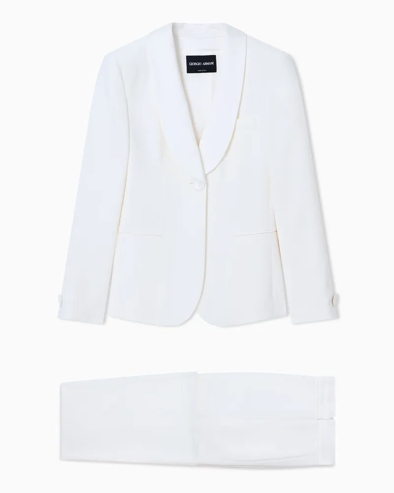 Giorgio Armani Smoking aus reinem Seidencrêpe Weiß