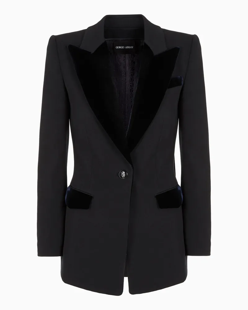 Giorgio Armani Einreihiges Sakko aus Grain-De-Poudre-Wolle Gemustert