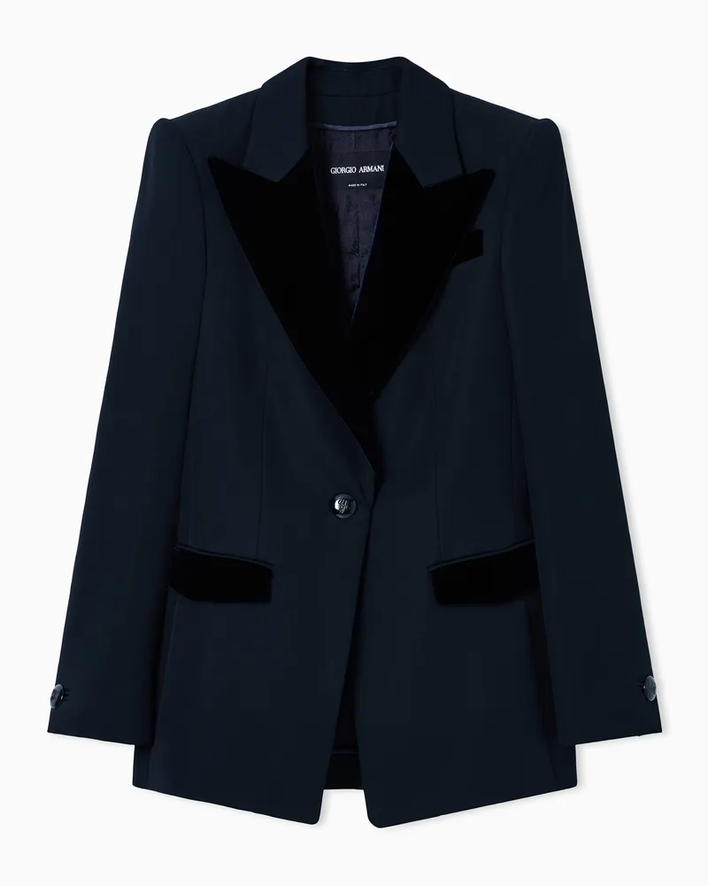 Giorgio Armani Einreihiges Sakko aus Grain-De-Poudre-Wolle Gemustert