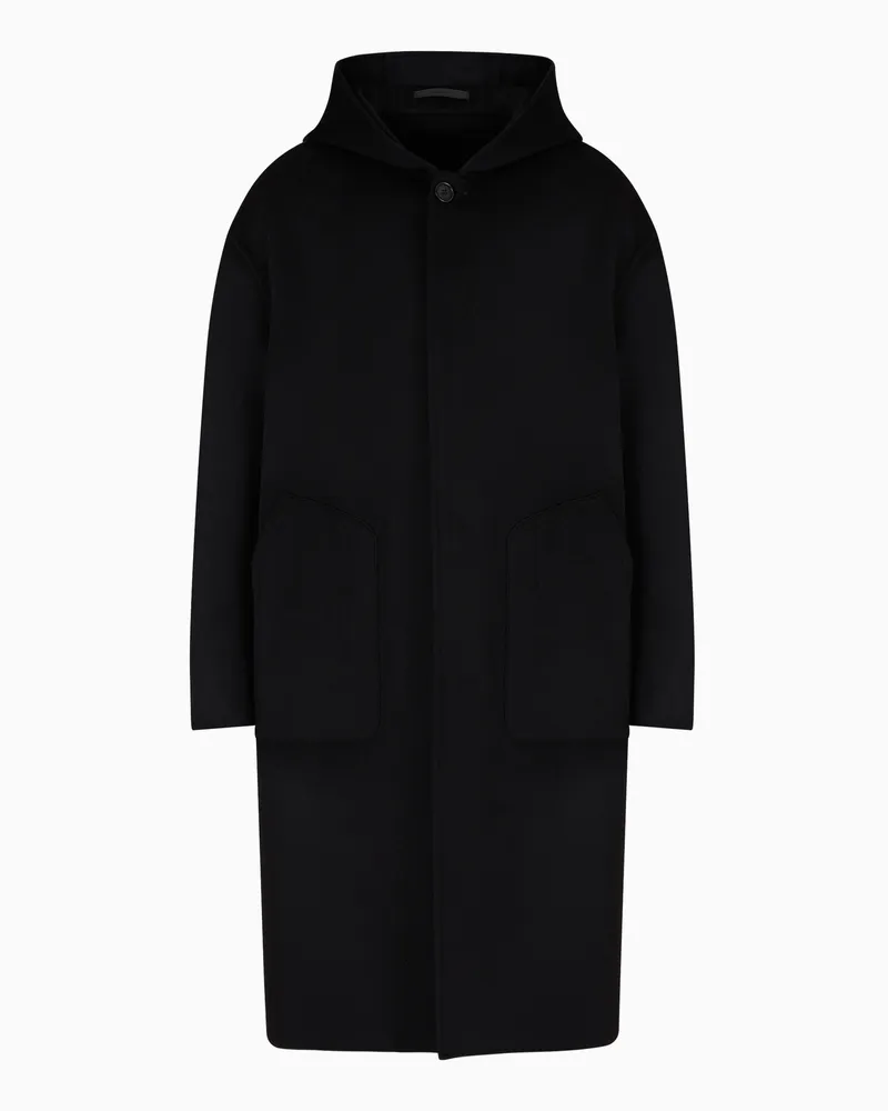 Giorgio Armani Mantel aus doppellagigem Kaschmirstoff Schwarz