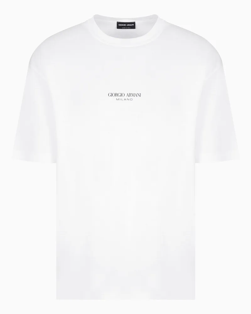 Giorgio Armani T-Shirt mit Rundhalsausschnitt aus Baumwoll-Interlock Weiß