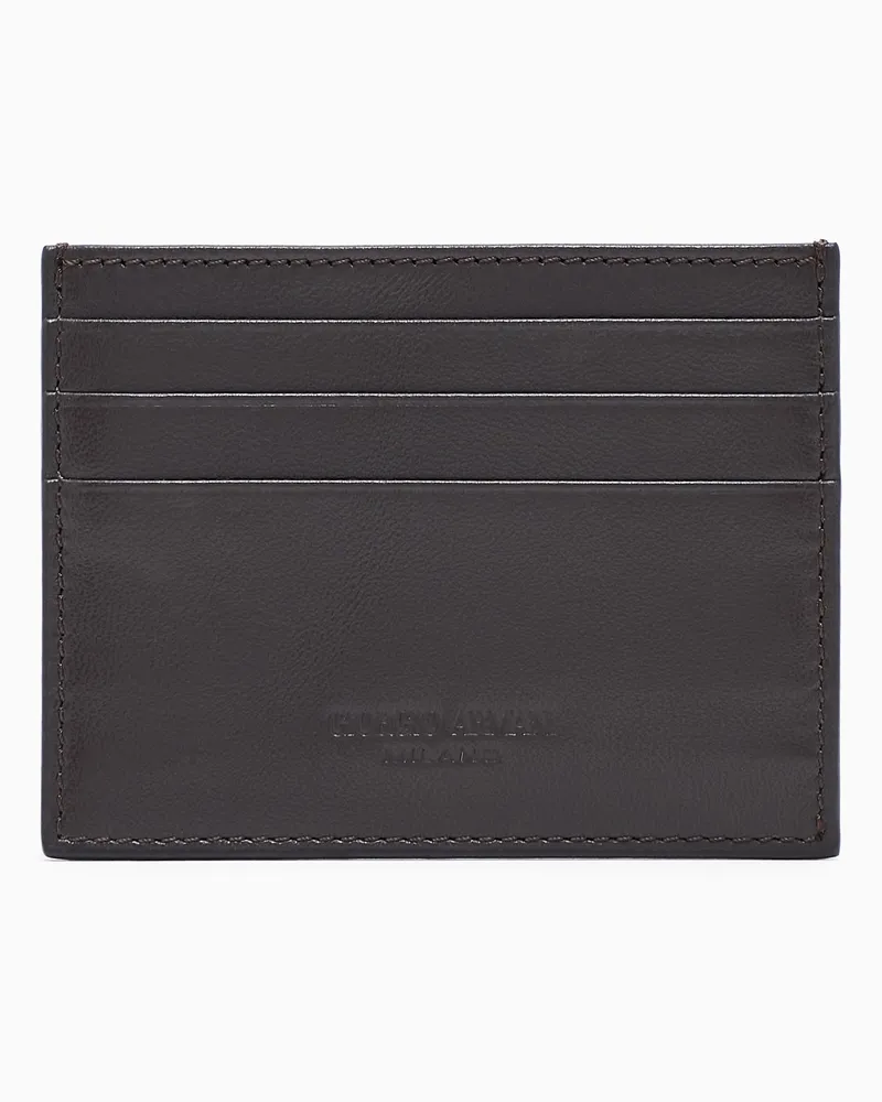 Giorgio Armani Kartenetui aus Nappa Braun