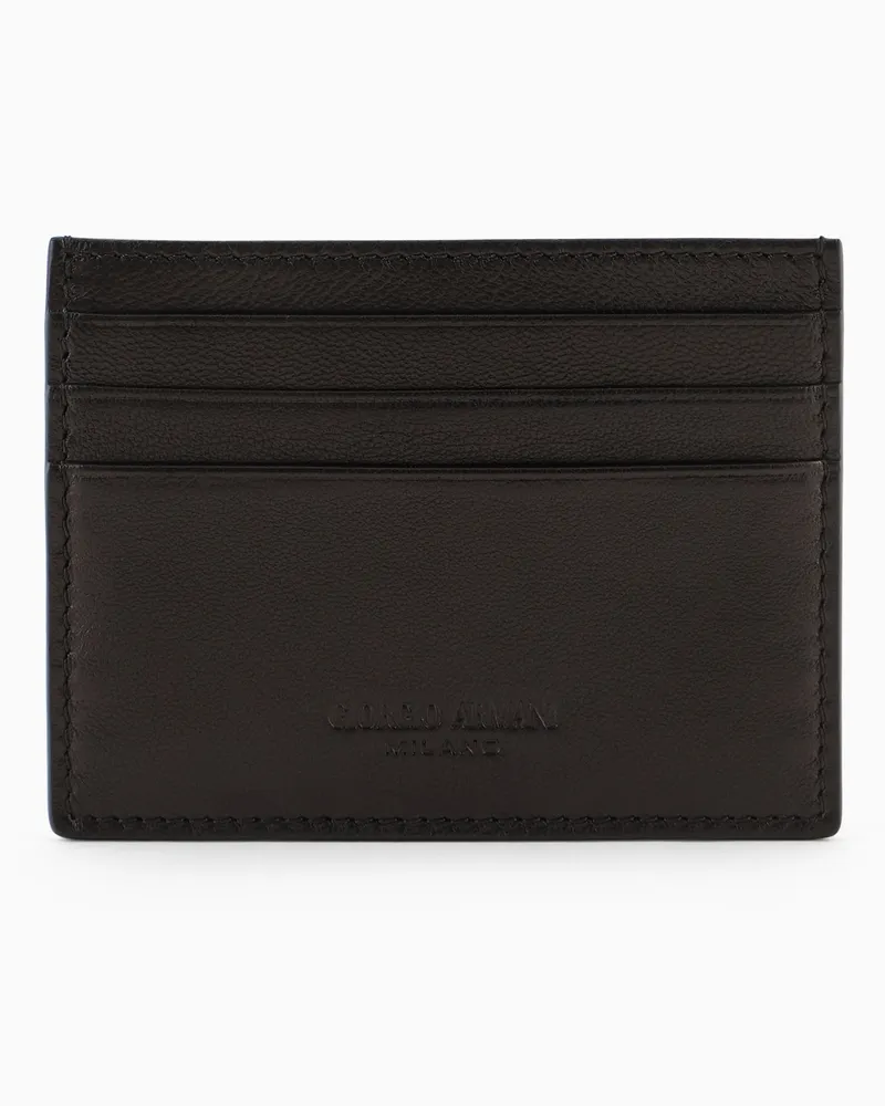 Giorgio Armani Kartenetui aus Nappa Schwarz