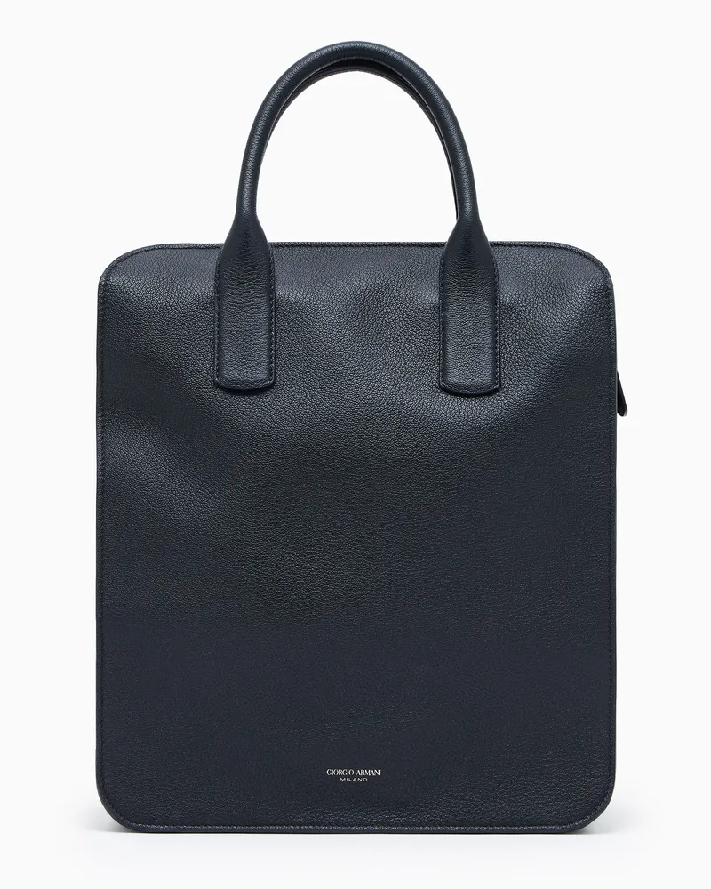 Giorgio Armani Shopper aus Leder Schwarz