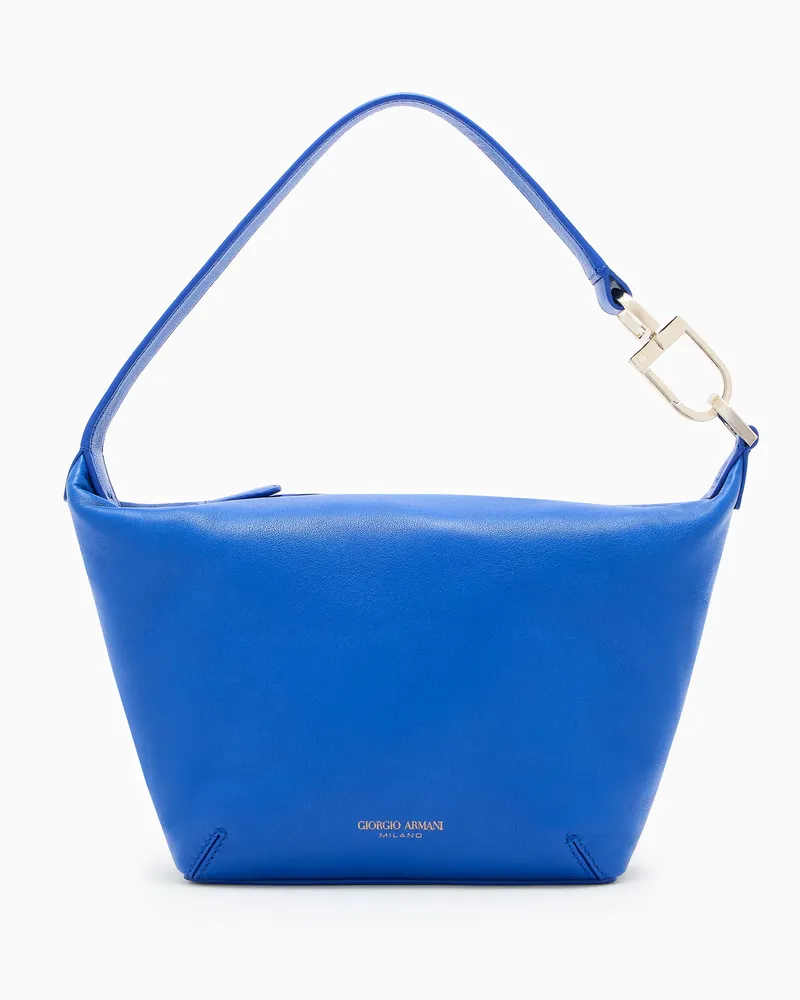 Giorgio Armani Hobo Bag la Prima Soft im Mini-Format aus Nappa Blau