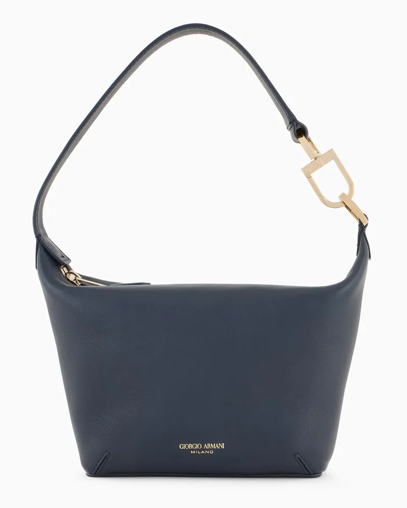Giorgio Armani Hobo Bag la Prima Soft im Mini-Format aus Nappa Blau
