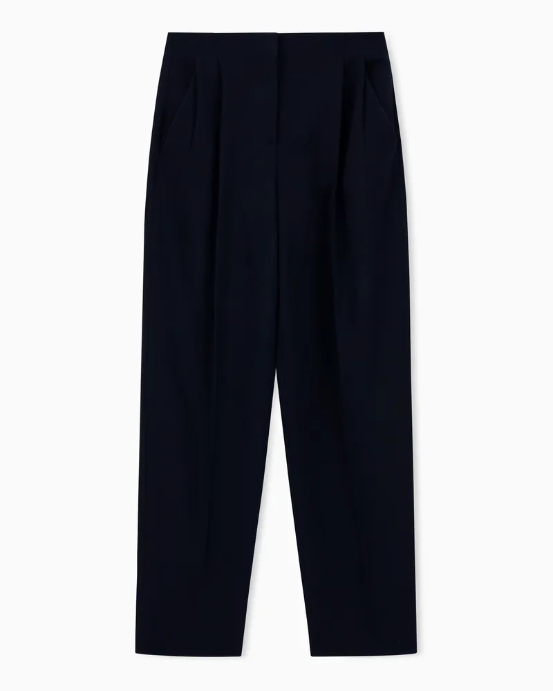 Giorgio Armani Hose mit einer Bundfalte aus Wolle Schwarz