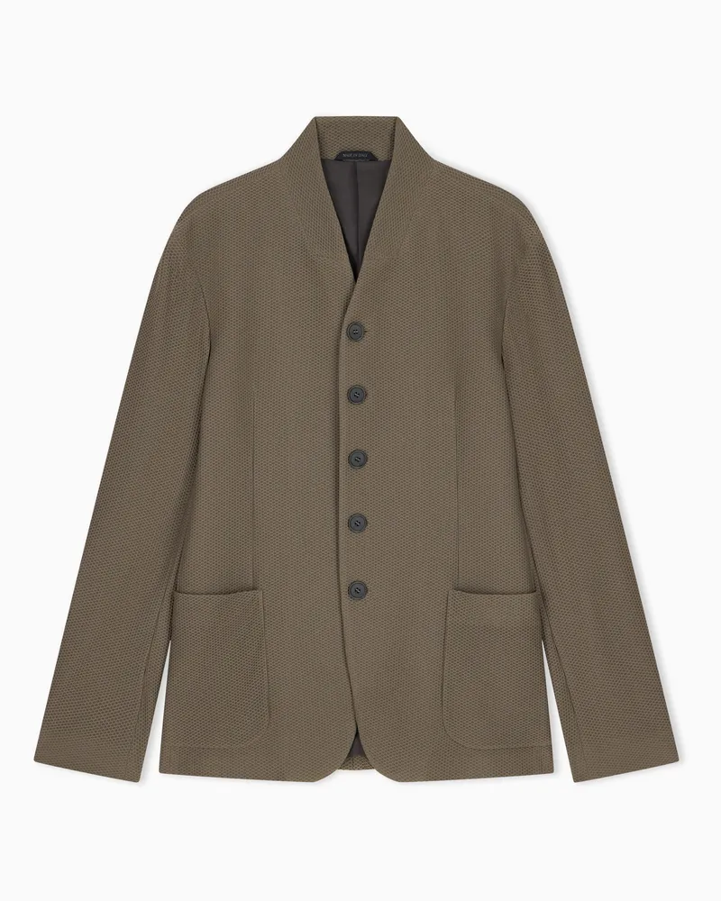 Giorgio Armani Blazer Regular aus technischem Gewebe mit Wabenstruktur Braun