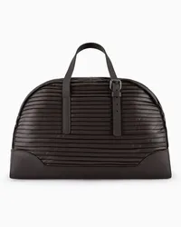 Giorgio Armani Große Tasche Aus Plissiertem Nappaleder Braun