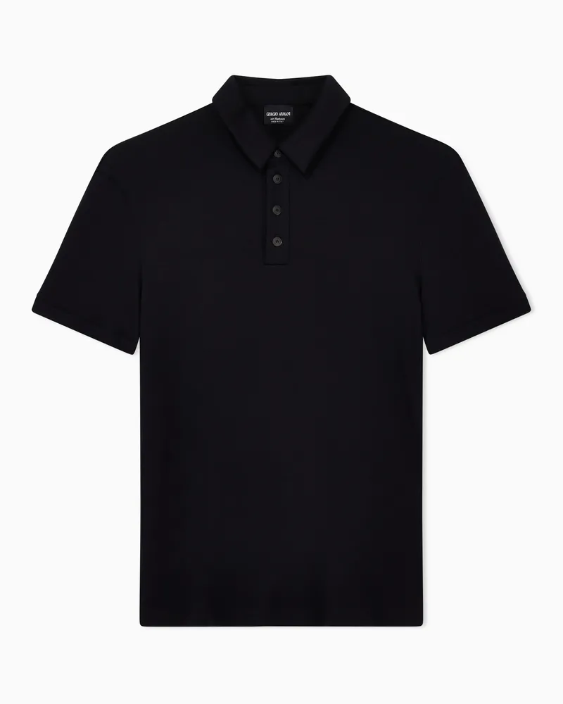 Giorgio Armani ASV Poloshirt aus reinem Kaschmir-Interlock Schwarz