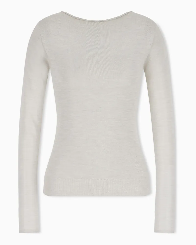 Giorgio Armani Pullover nahtlos aus Kaschmir mit Rundhalsausschnitt Beige