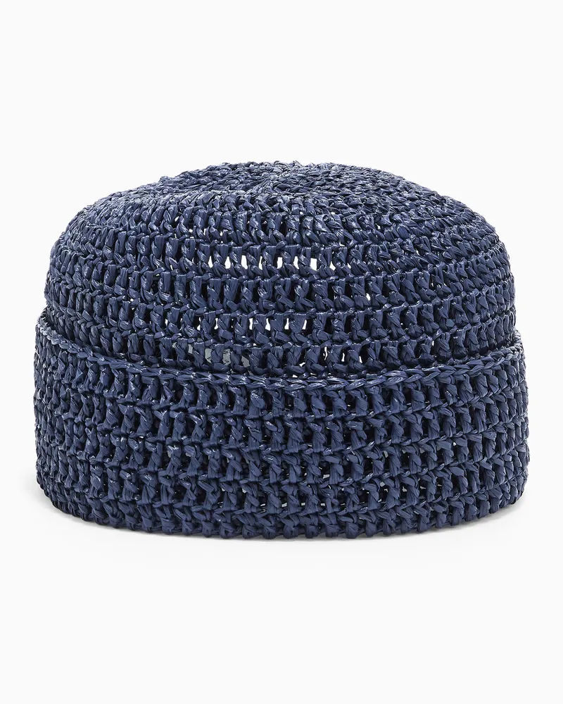 Giorgio Armani Hut mit Flechtdesign Marineblau
