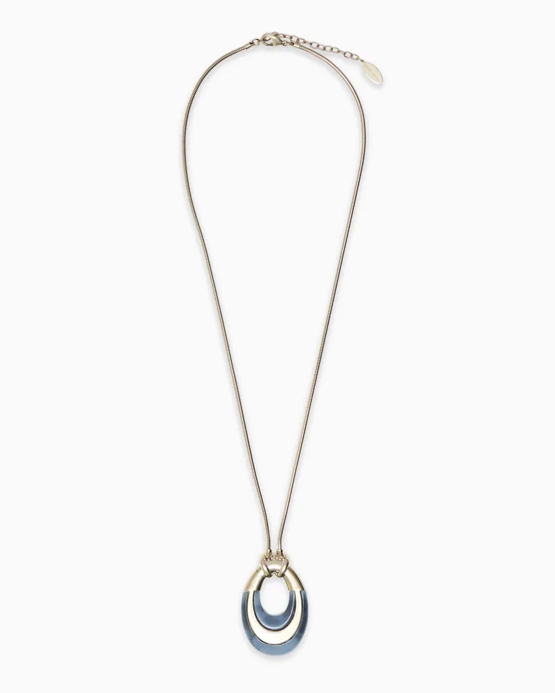 Giorgio Armani Lange Halskette aus Messing und Harz Grau