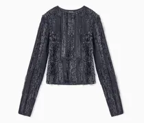 Rundhalspullover Sweaters aus Viskose Fil Coupé mit Fransen