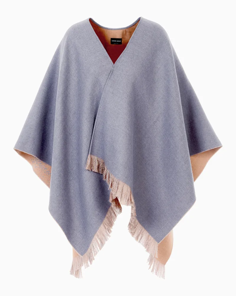 Giorgio Armani Woll-Cape mit GA-Logo Grau