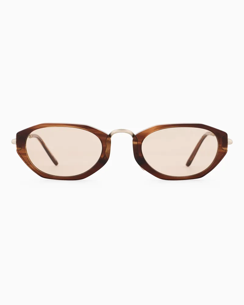Giorgio Armani Herren-Sonnenbrille mit unregelmäßiger Fassung Braun