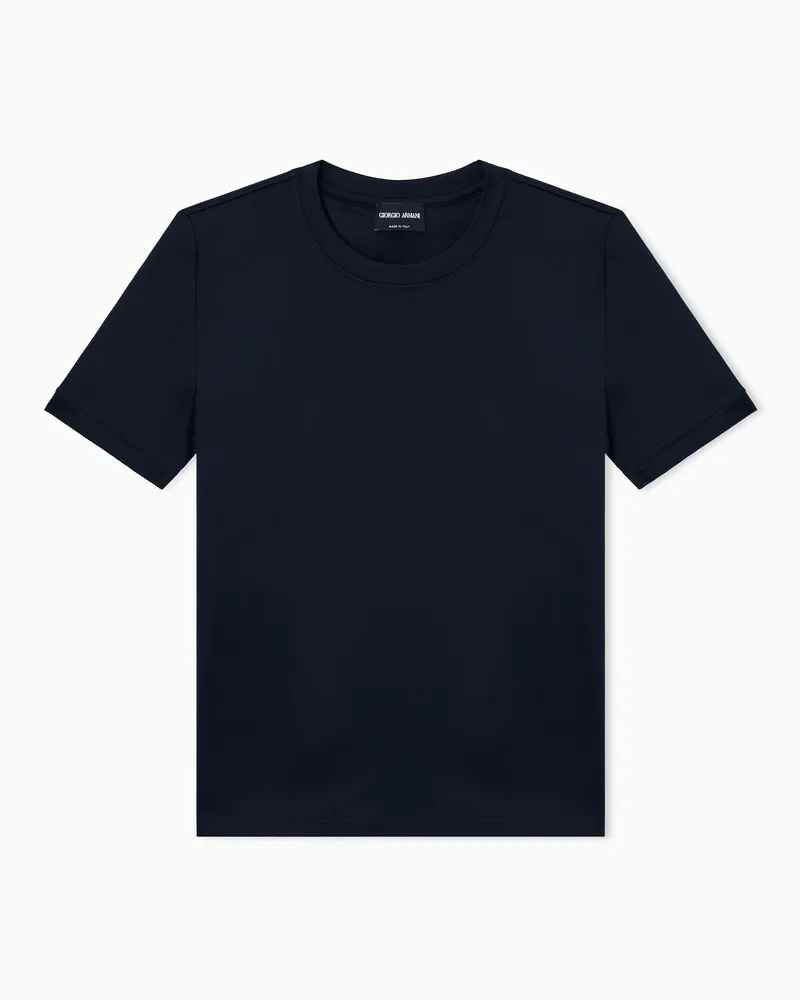 Giorgio Armani Pullover mit Rundhalsausschnitt und kurzen Ärmeln aus reinem Kaschmir Schwarz