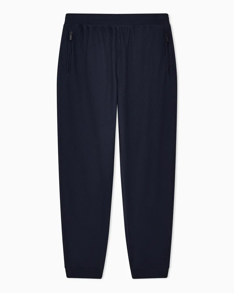 Giorgio Armani Flatfront-Hose aus Stretchjersey Blau