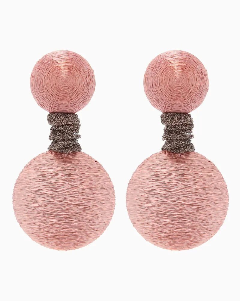 Giorgio Armani Ohrringe mit Anhängern in Stoffoptik Orange