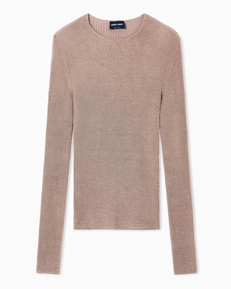 Giorgio Armani Pullover mit Rundhalsausschnitt aus elastischer Viskose-Mischung Pink