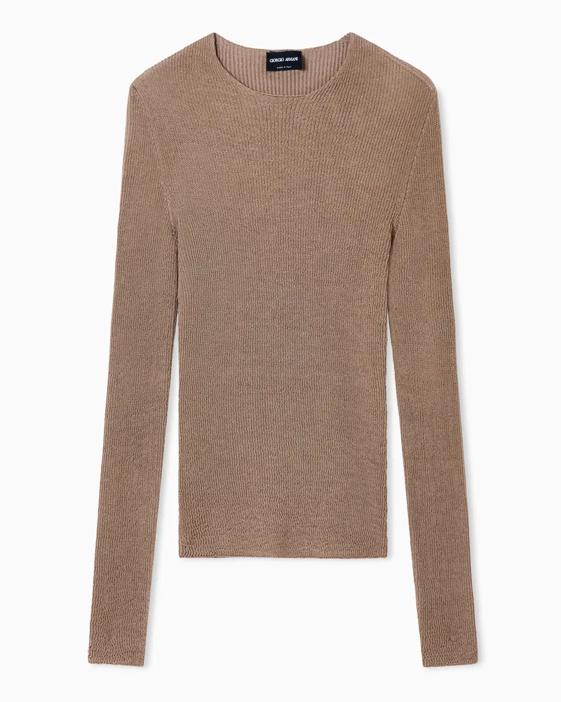 Giorgio Armani Pullover mit Rundhalsausschnitt aus elastischer Viskose-Mischung Pink
