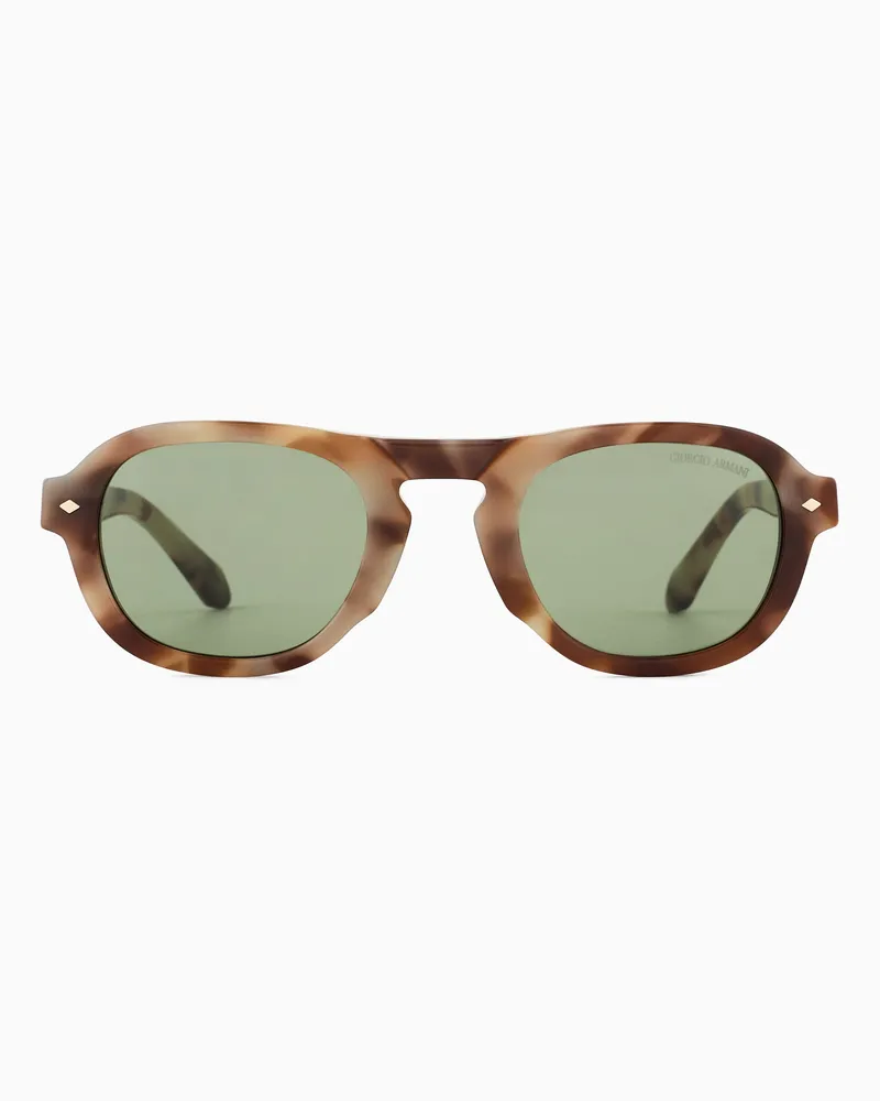 Giorgio Armani Sonnenbrille mit Pillow-Fassung für Herren Braun