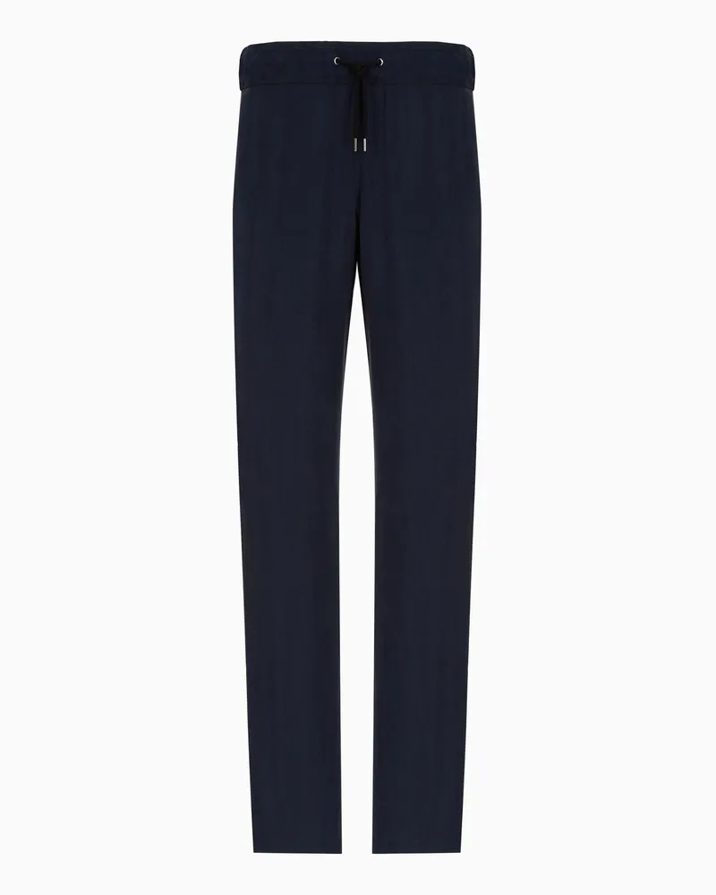 Giorgio Armani Hose Icon aus Cupro mit Tunnelzug Blau