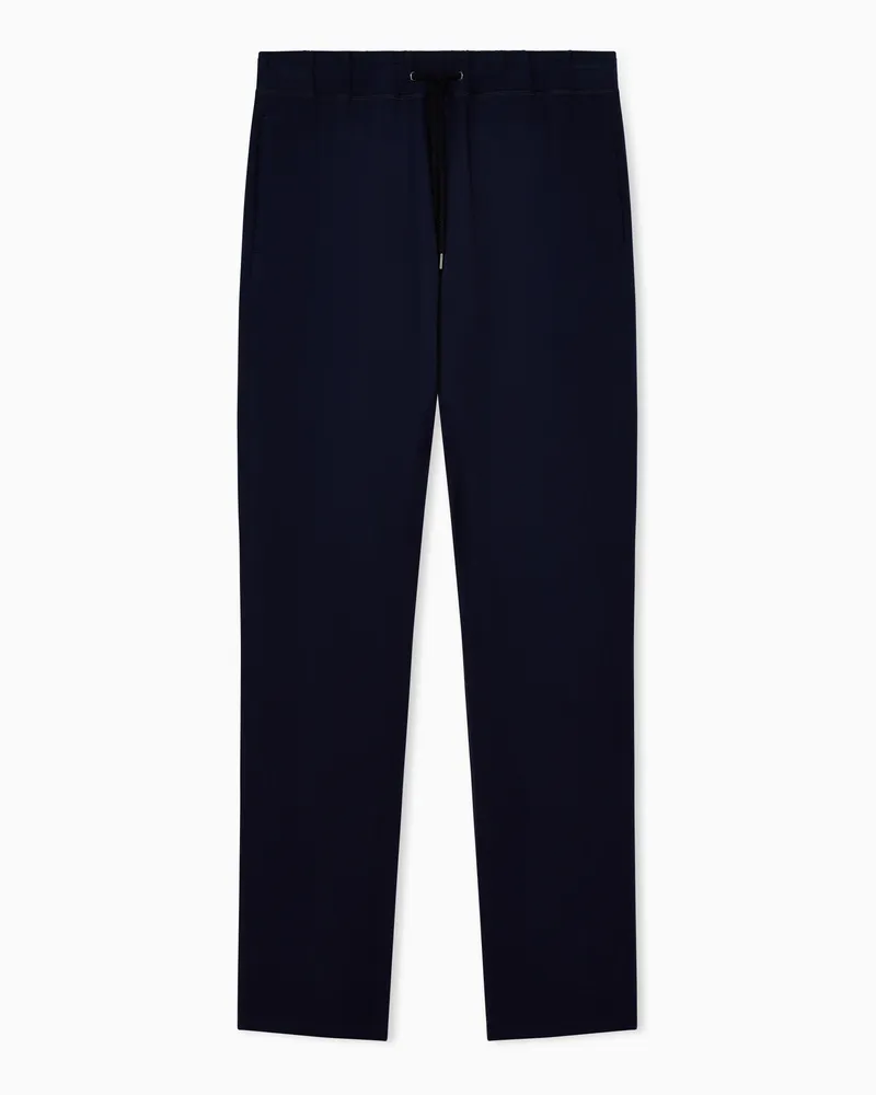 Giorgio Armani Hose Icon aus Cupro mit Tunnelzug Blau