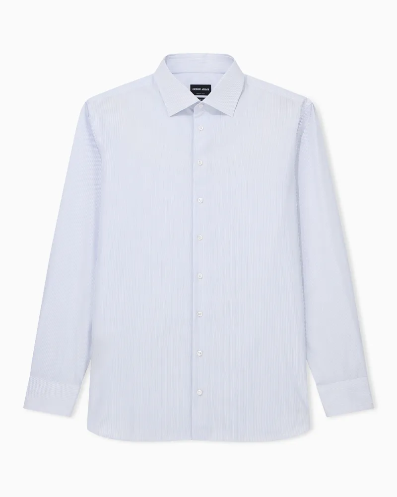 Giorgio Armani Hemd in Regular Fit aus Luxury-Baumwolle mit Streifen Blau
