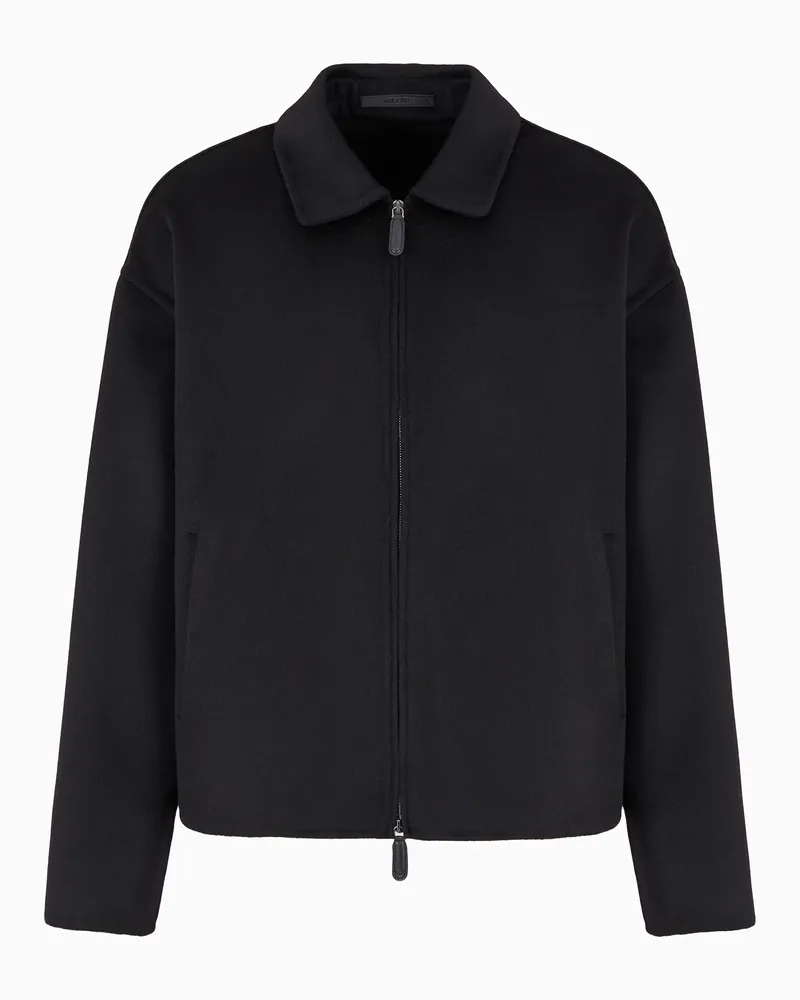 Giorgio Armani Blouson aus doppellagigem Kaschmirstoff Schwarz