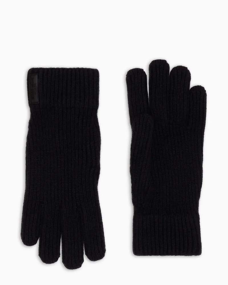 Giorgio Armani Strickhandschuhe aus reinem Kaschmir Blau