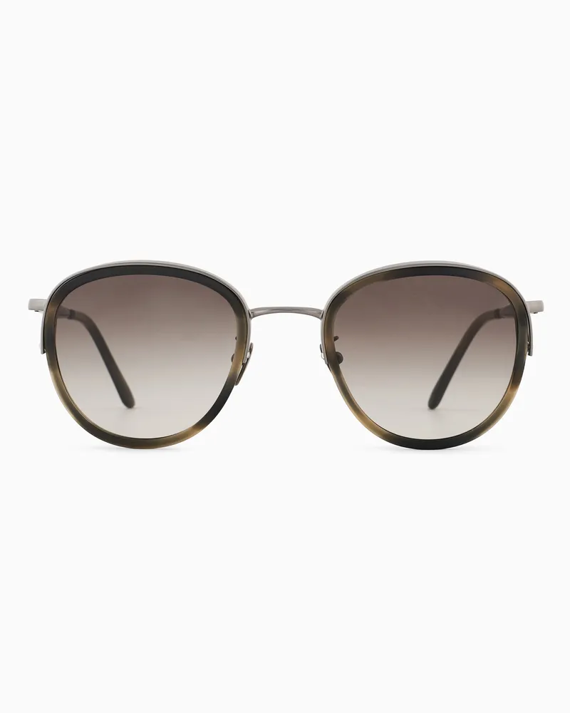 Giorgio Armani Sonnenbrille mit eckiger Fassung für Herren Grau
